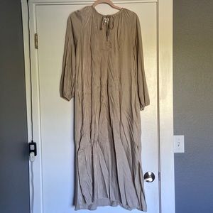 Silky gray olive dress
